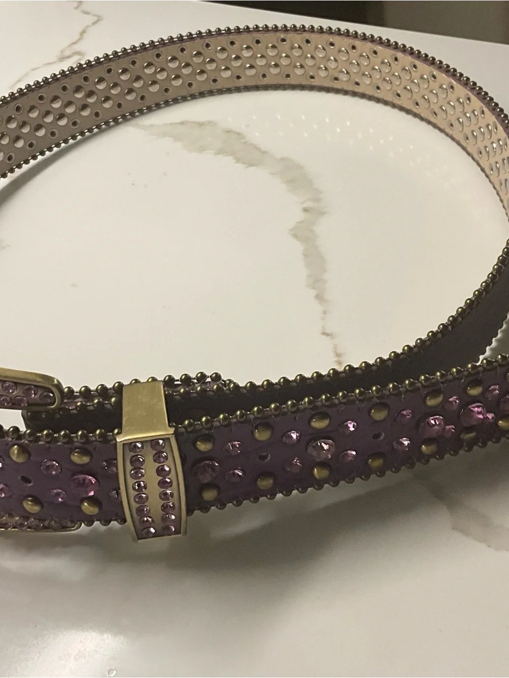 Purple Studded Crystal Women's Belt size small-large